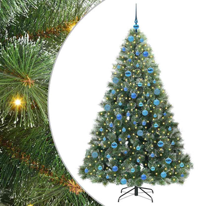 Künstlicher Weihnachtsbaum mit 300 LEDs Grün 180 cm PE und PVC