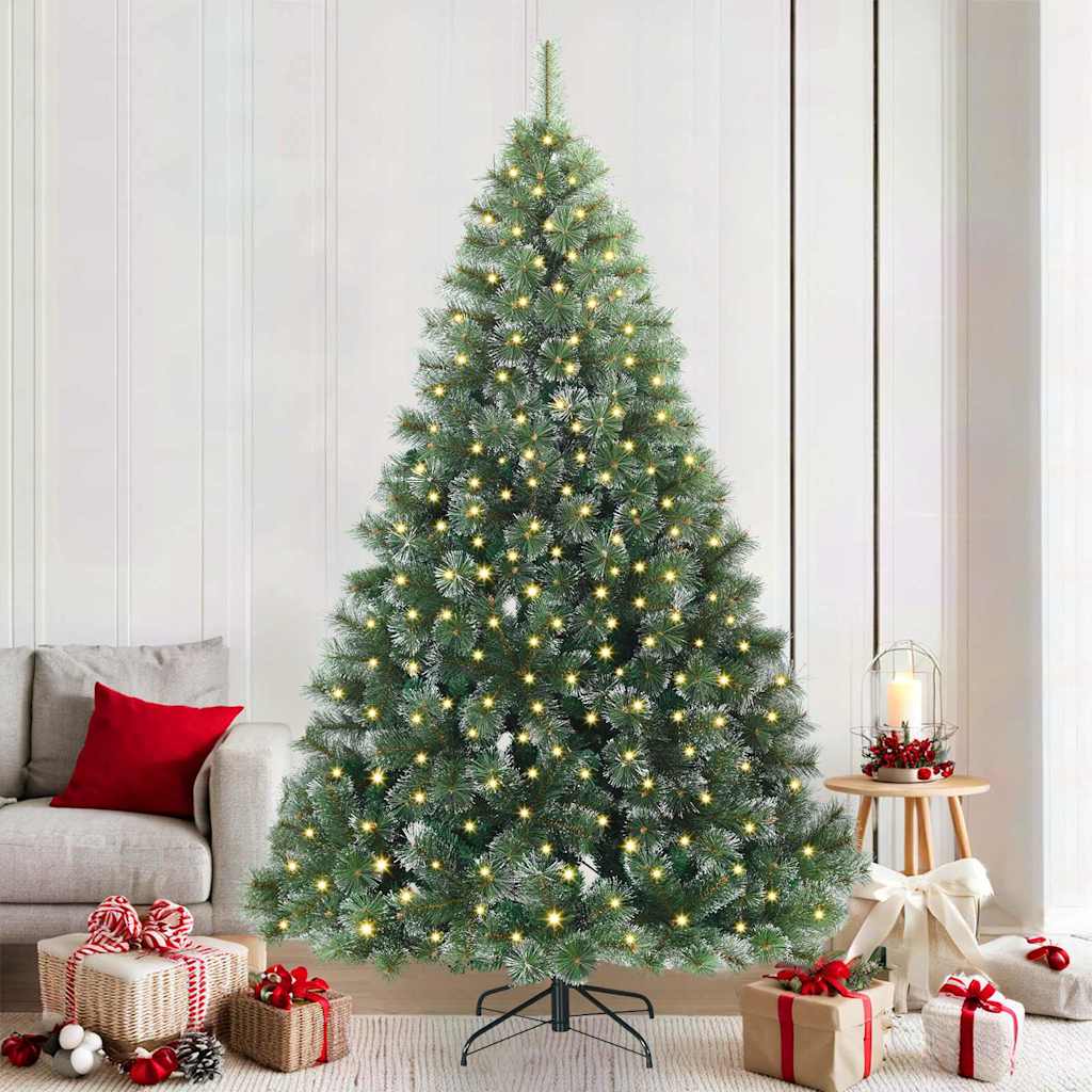 Künstlicher Weihnachtsbaum mit 300 LEDs Grün 210 cm PE und PVC