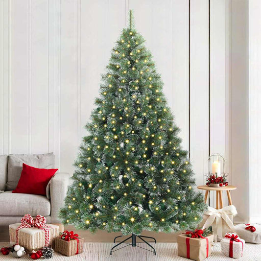 Künstlicher Weihnachtsbaum mit 300 LEDs Grün 210 cm PE und PVC
