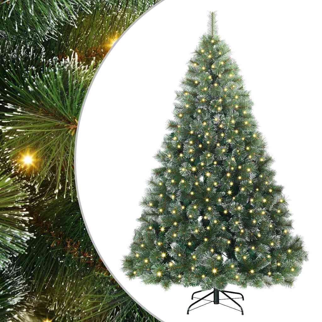 Künstlicher Weihnachtsbaum mit 300 LEDs Grün 210 cm PE und PVC