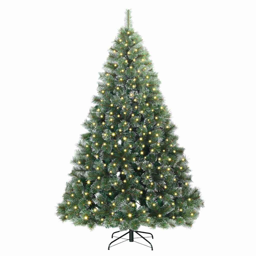 Künstlicher Weihnachtsbaum mit 300 LEDs Grün 210 cm PE und PVC