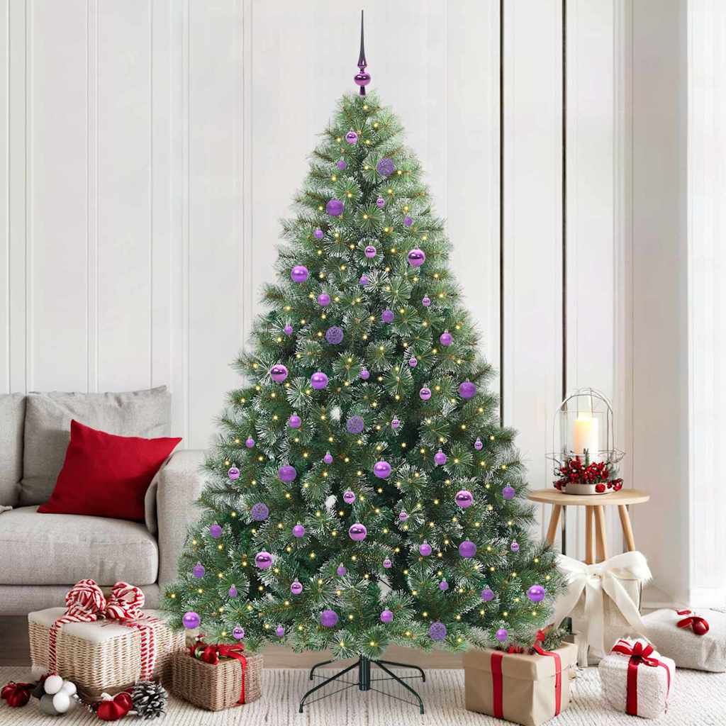 Künstlicher Weihnachtsbaum mit 300 LEDs Grün 210 cm PE und PVC