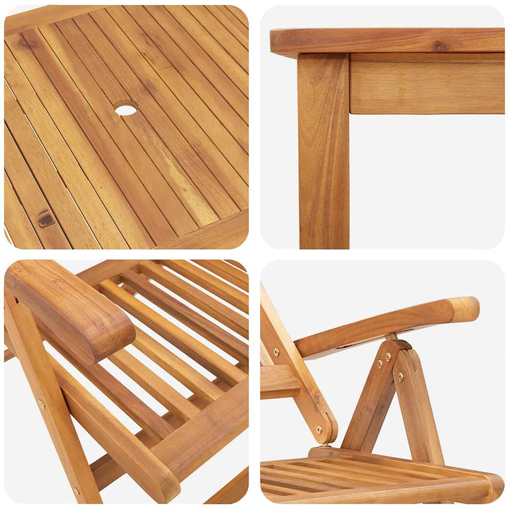 Garten Essgruppe 7 stk. Natur Massivholz Akazie