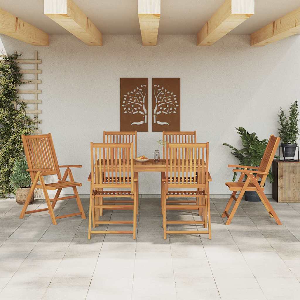 Garten Essgruppe 7 stk. Natur Massivholz Akazie