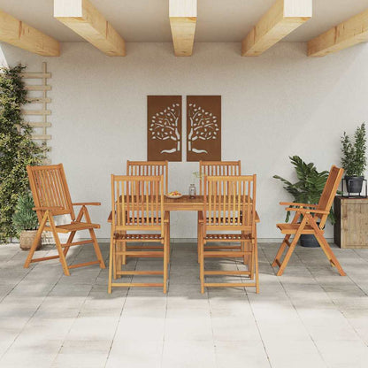 Garten Essgruppe 7 stk. 6-Sitzer Natur Massivholz Akazie