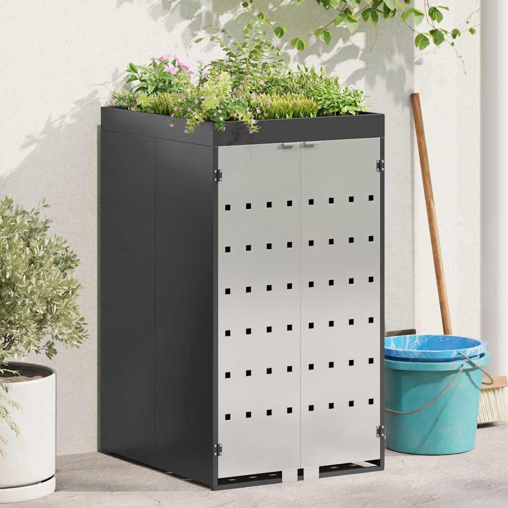 Mülltonnenbox mit Pflanzerdach für 240L Tonne Edelstahl
