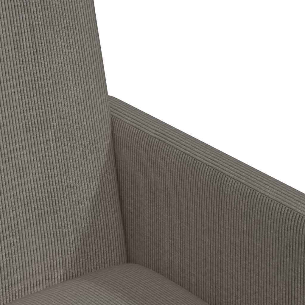 Esszimmerstühle mit Rollen 2 Stk. Cordstoff Hellgrau