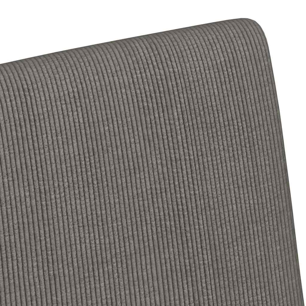Esszimmerstühle mit Rollen 2 Stk. Cordstoff Hellgrau