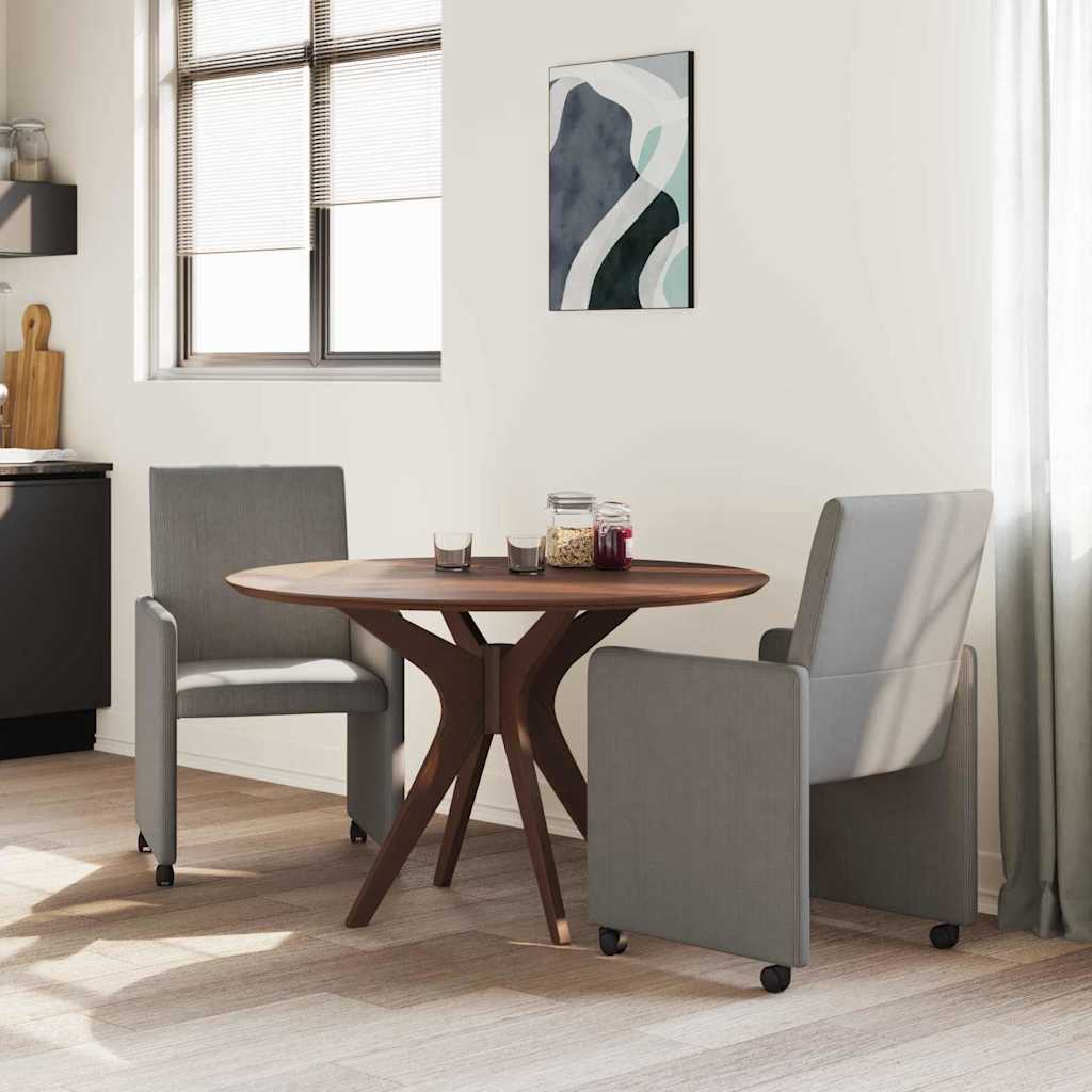 Esszimmerstühle mit Rollen 2 stk. Cordstoff Hellgrau