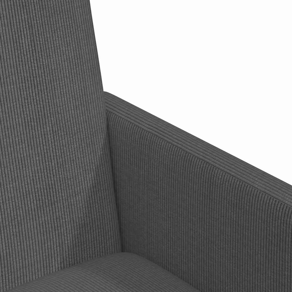 Esszimmerstühle mit Rollen 2 Stk. Cordstoff Dunkelgrau