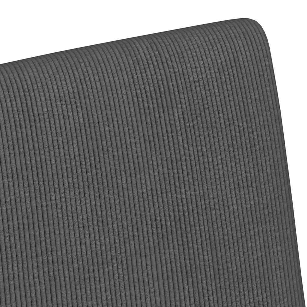 Esszimmerstühle mit Rollen 2 Stk. Cordstoff Dunkelgrau