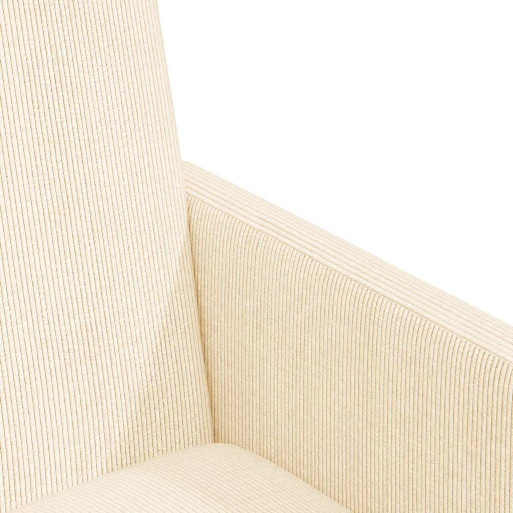 Esszimmerstühle mit Rollen 2 stk. Cordstoff Creme