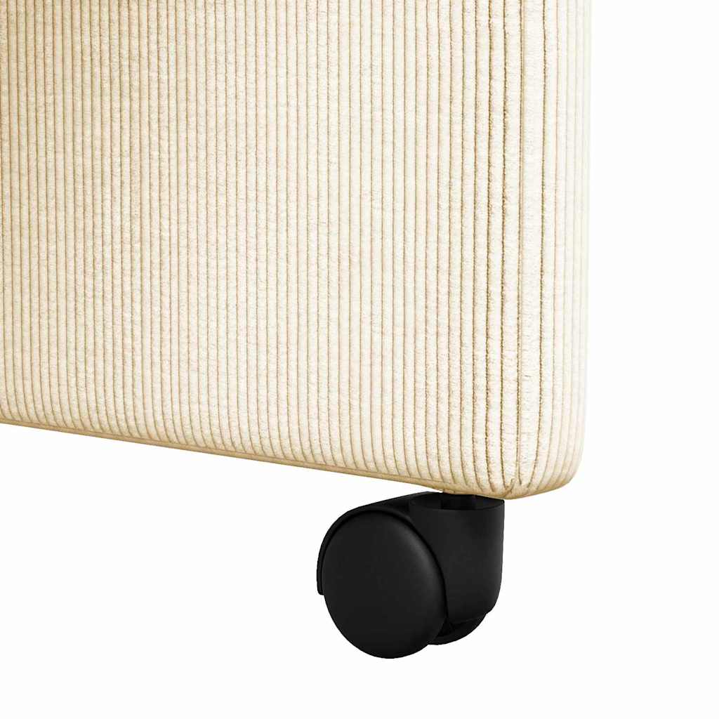 Esszimmerstühle mit Rollen 2 Stk. Cordstoff Creme