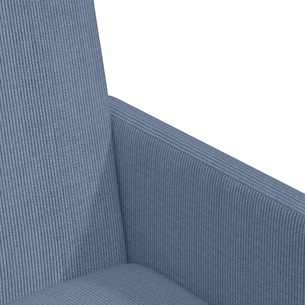 Esszimmerstühle mit Rollen 2 Stk. Cordstoff Blau