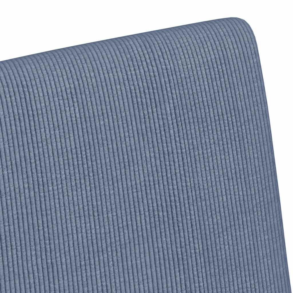 Esszimmerstühle mit Rollen 2 Stk. Cordstoff Blau