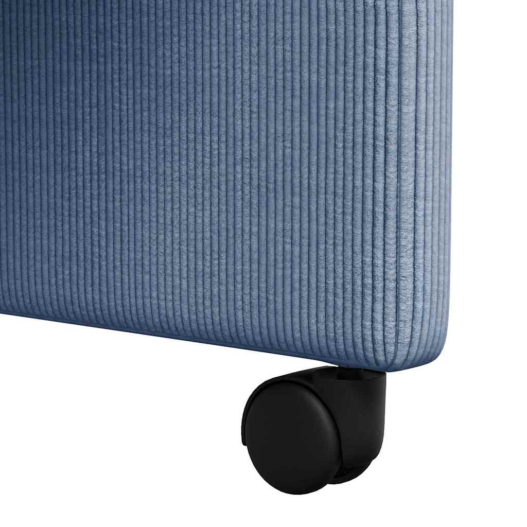 Esszimmerstühle mit Rollen 2 Stk. Cordstoff Blau