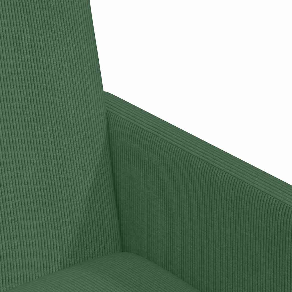 Esszimmerstühle mit Rollen 2 Stk. Cordstoff Grau-Grün