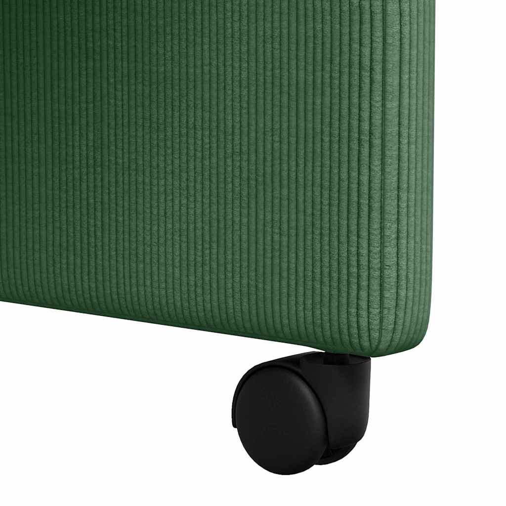 Esszimmerstühle mit Rollen 2 Stk. Cordstoff Grau-Grün