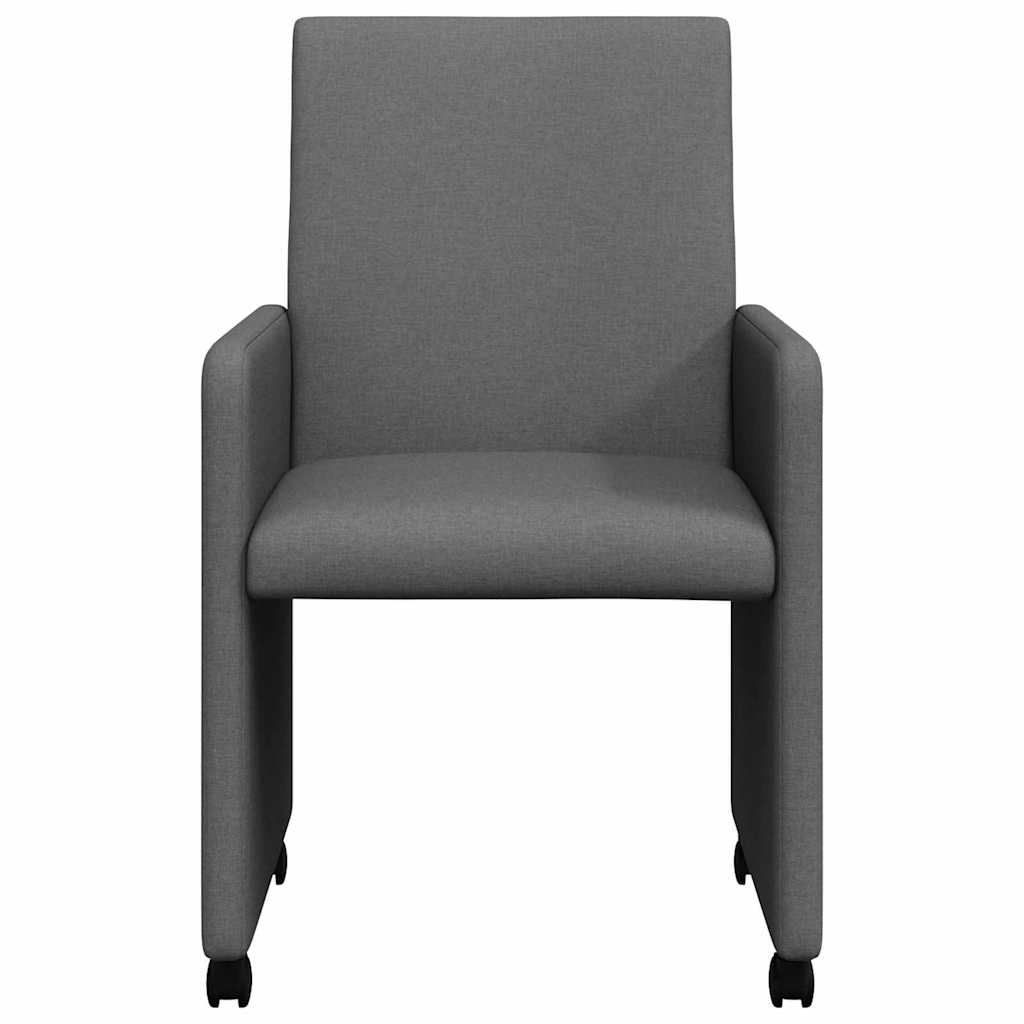 Esszimmerstühle mit Rad 2 pcs Dunkelgrau 57 x 66 x 94 cm Stoff