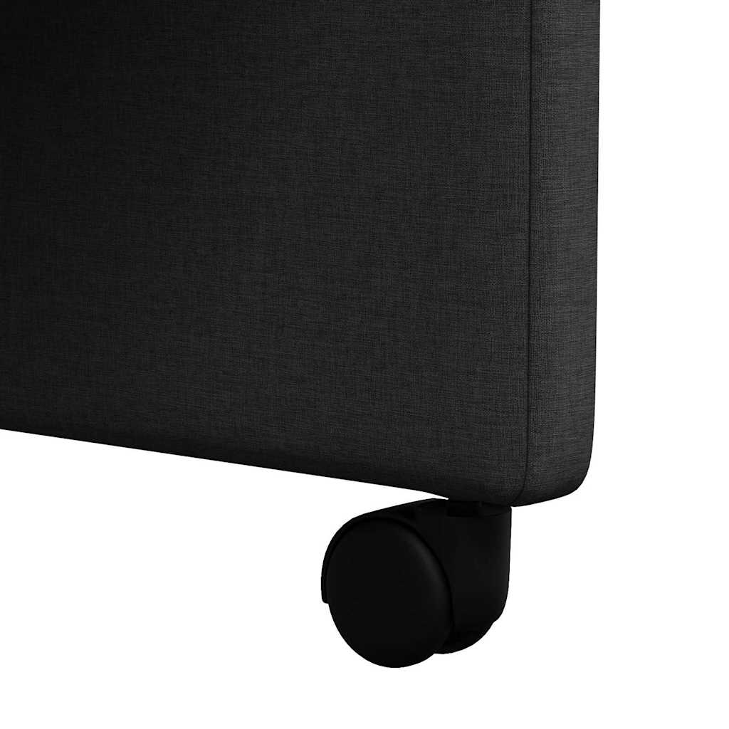 Esszimmerstühle mit Rollen 2 stk. Stoff Schwarz 57 x 66 x 94 cm