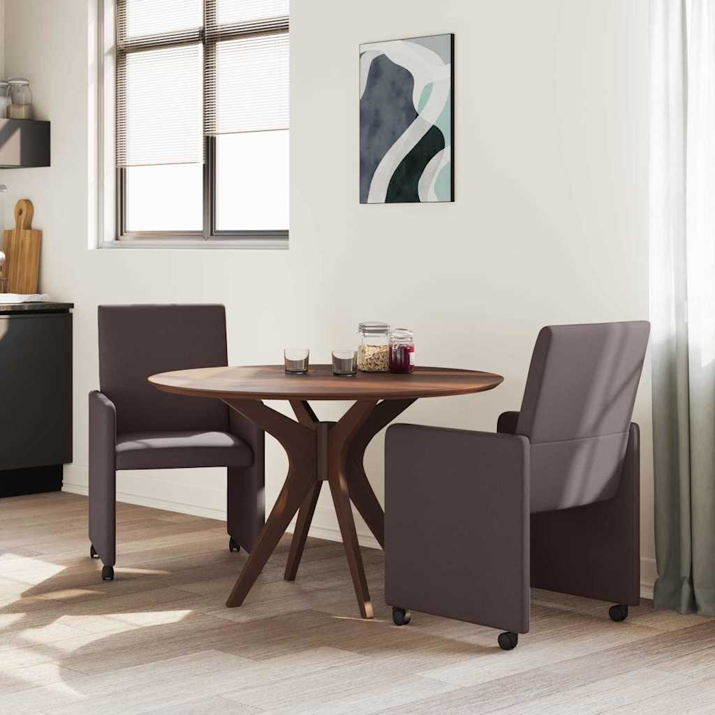 Esszimmerstühle mit Rad 2 pcs Dunkelbraun 57 x 66 x 94 cm Stoff