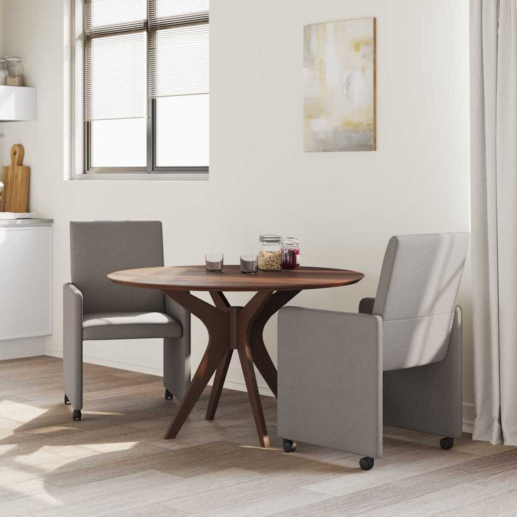Esszimmerstühle mit Rollen 2 Stk. Stoff Taupe 57 x 66 x 94 cm