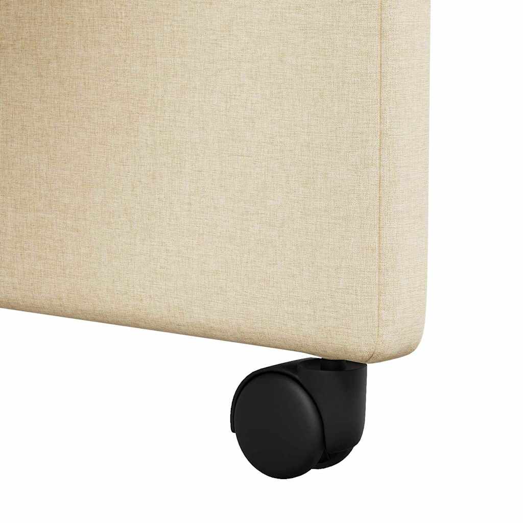 Esszimmerstühle mit Rollen 2 Stk. Stoff Creme 57 x 66 x 94 cm