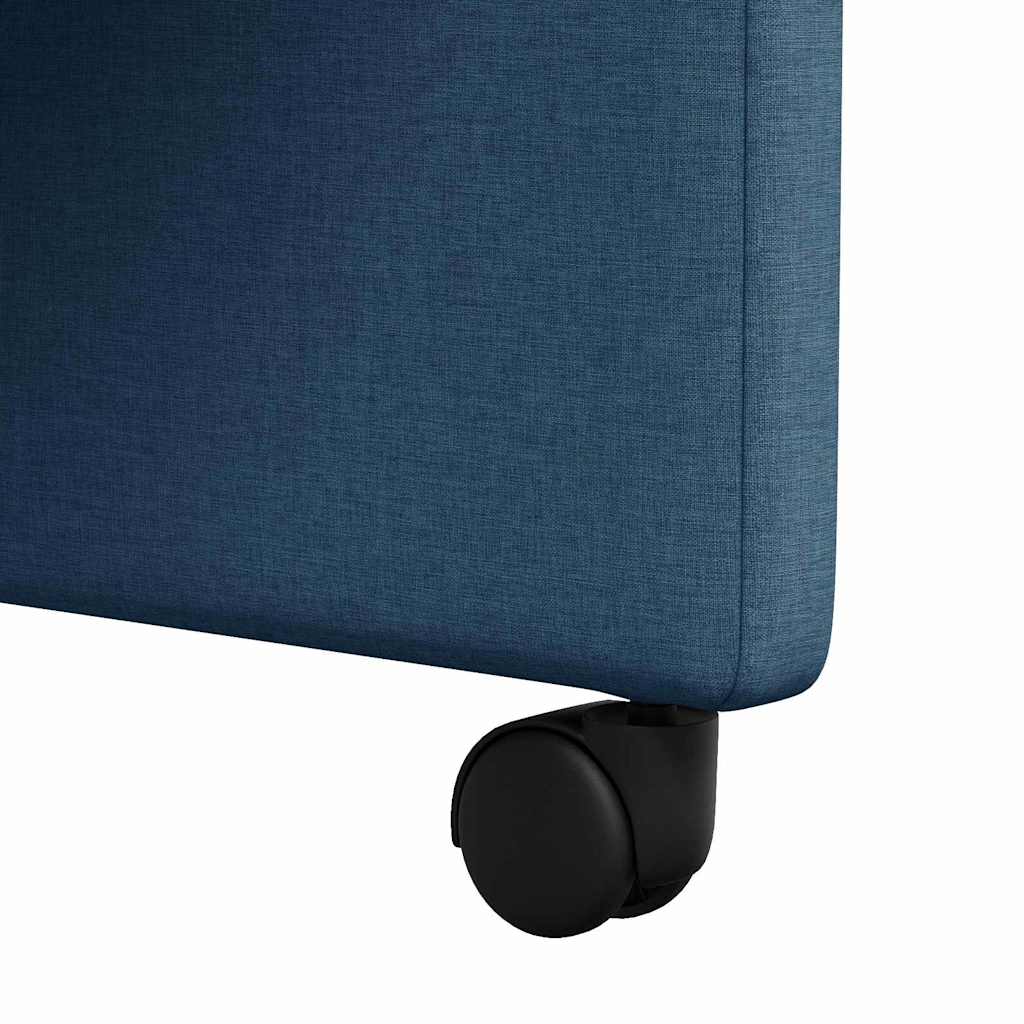 Esszimmerstühle mit Rollen 2 stk. Stoff Blau 57 x 66 x 94 cm