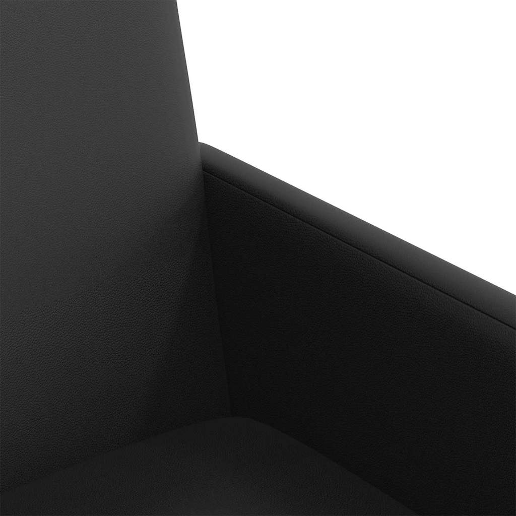 Esszimmerstühle mit Rollen 2 Stk. Kunstleder Schwarz