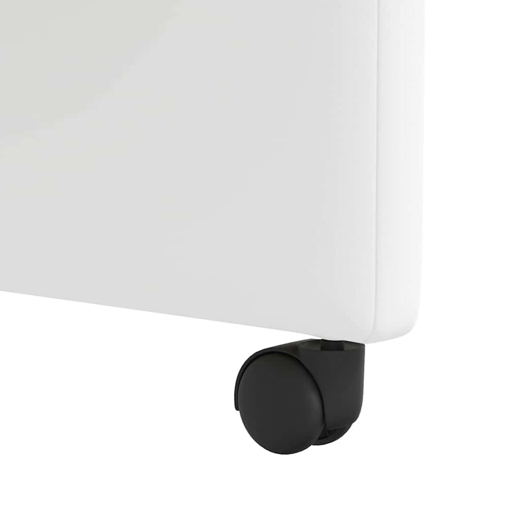 Esszimmerstühle mit Rollen 2 stk. Kunstleder Weiß