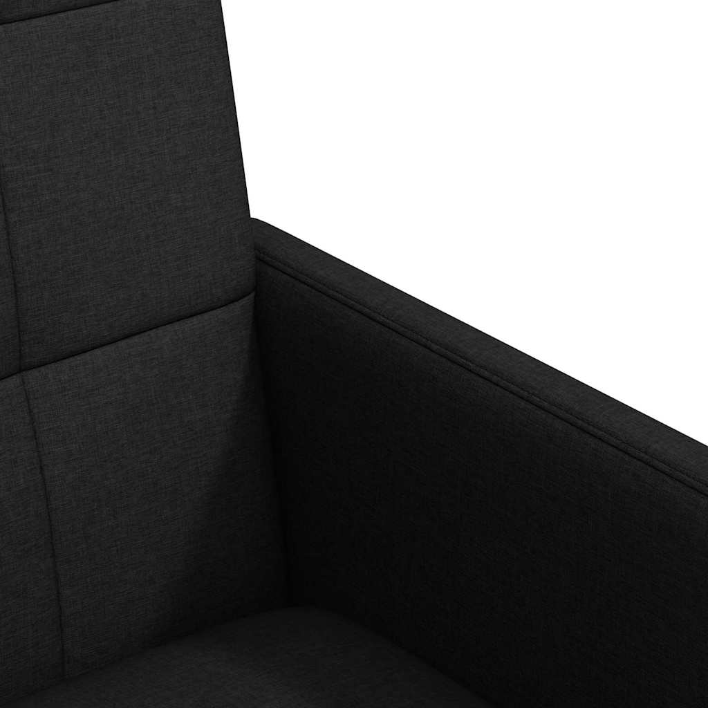 Esszimmerstühle mit Rollen 2 Stk. Stoff Schwarz 58 x 65 x 94 cm