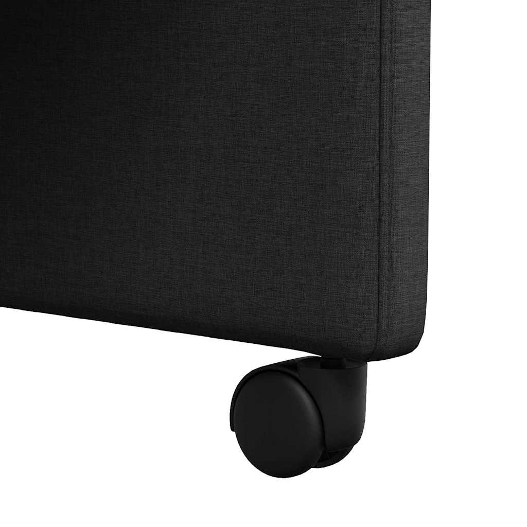 Esszimmerstühle mit Rollen 2 Stk. Stoff Schwarz 58 x 65 x 94 cm