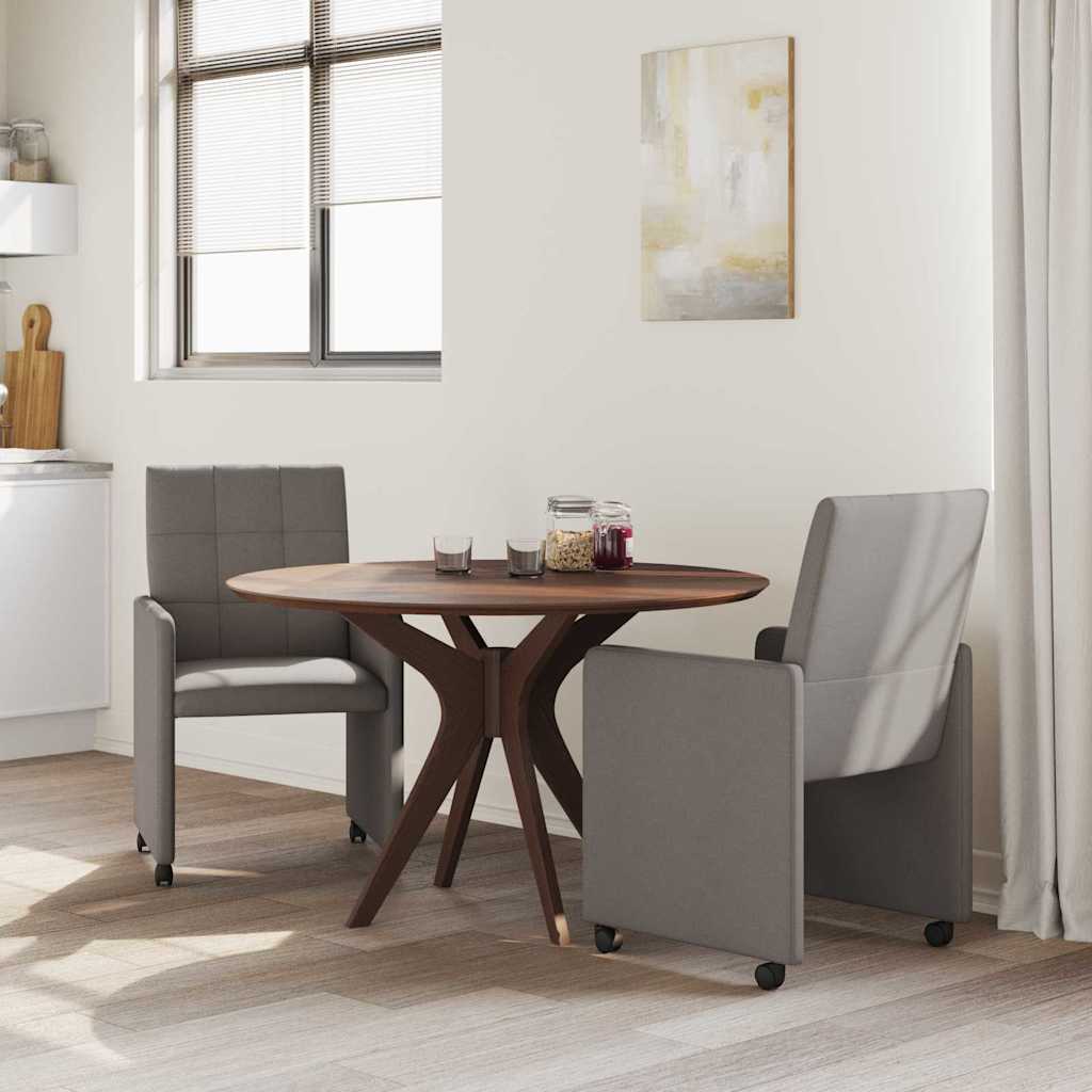 Esszimmerstühle mit Rollen 2 Stk. Stoff Taupe 58 x 65 x 94 cm