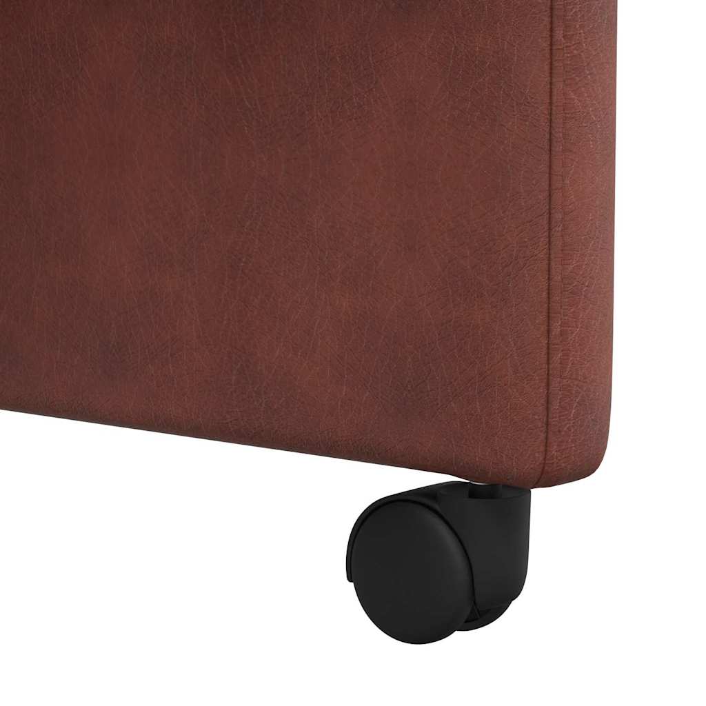 Esszimmerstühle mit Rollen 2 Stk. Kunstleder Glänzendes Braun