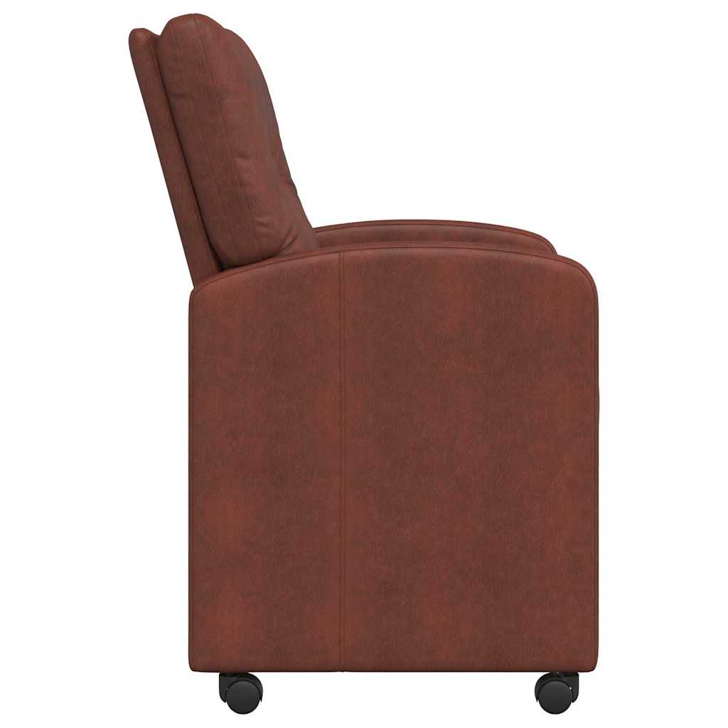 Esszimmerstühle mit Rollen 2 Stk. Kunstleder Glänzendes Braun