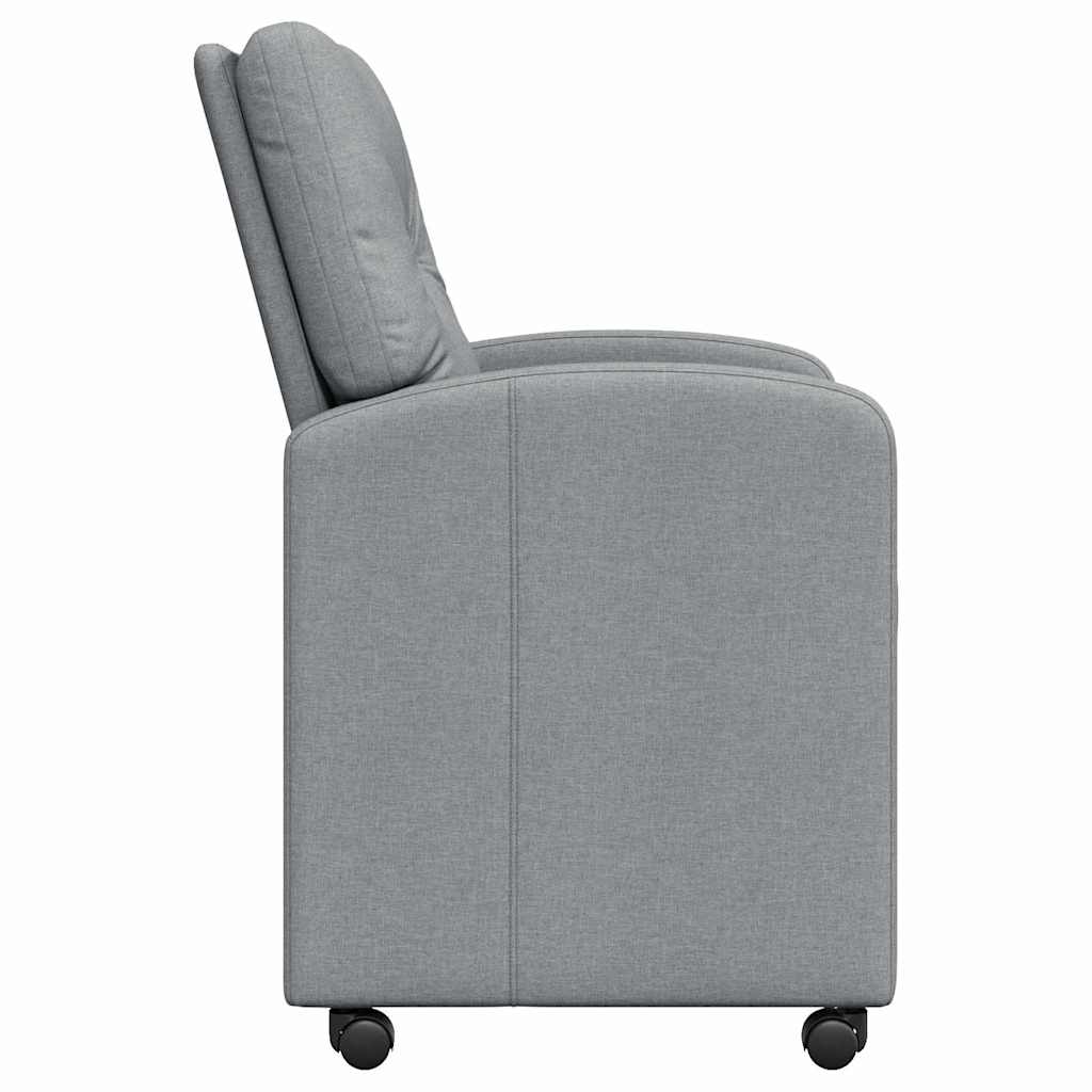 Esszimmerstühle mit Rollen 2 Stk. Stoff Hellgrau