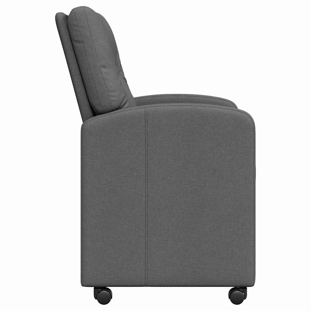 Esszimmerstühle mit Rollen 2 Stk. Stoff Dunkelgrau