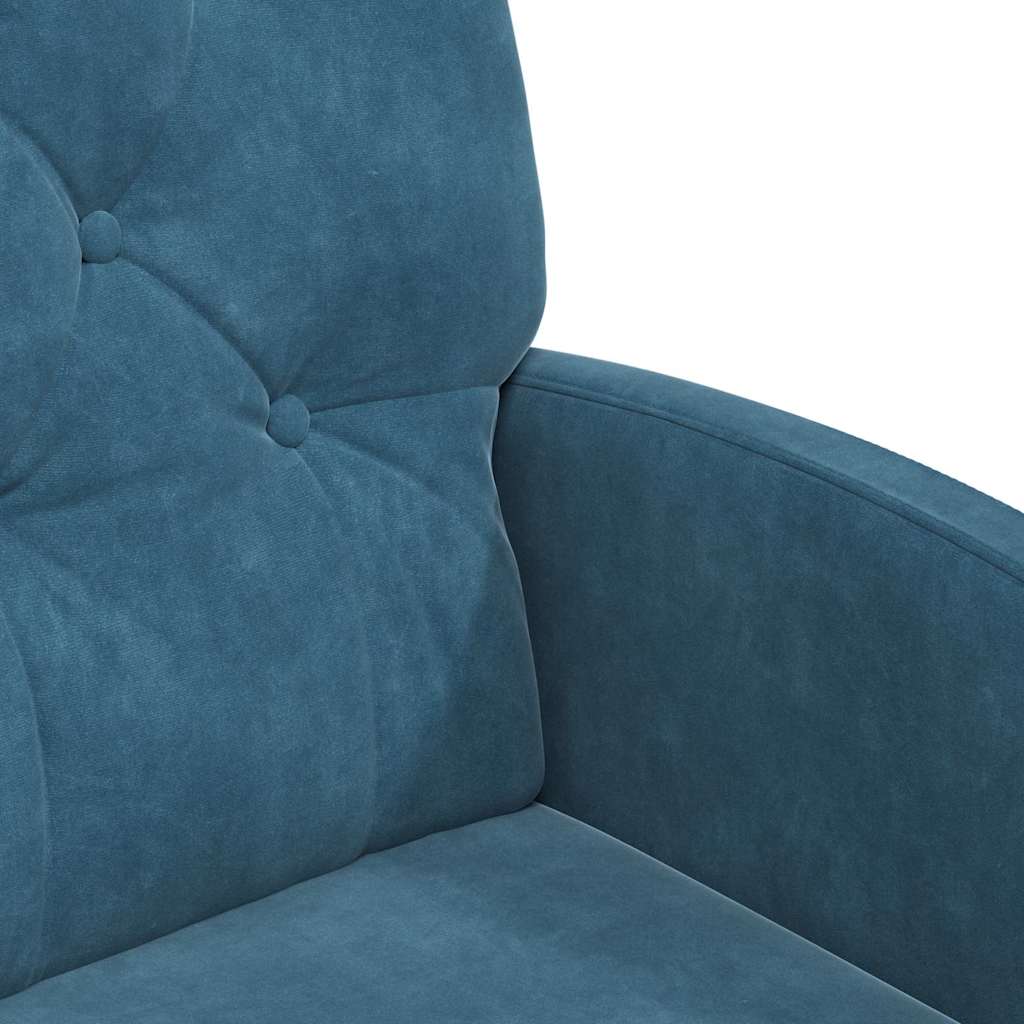Esszimmerstühle mit Rollen 2 Stk. Samt Blau 58 x 67 x 97 cm