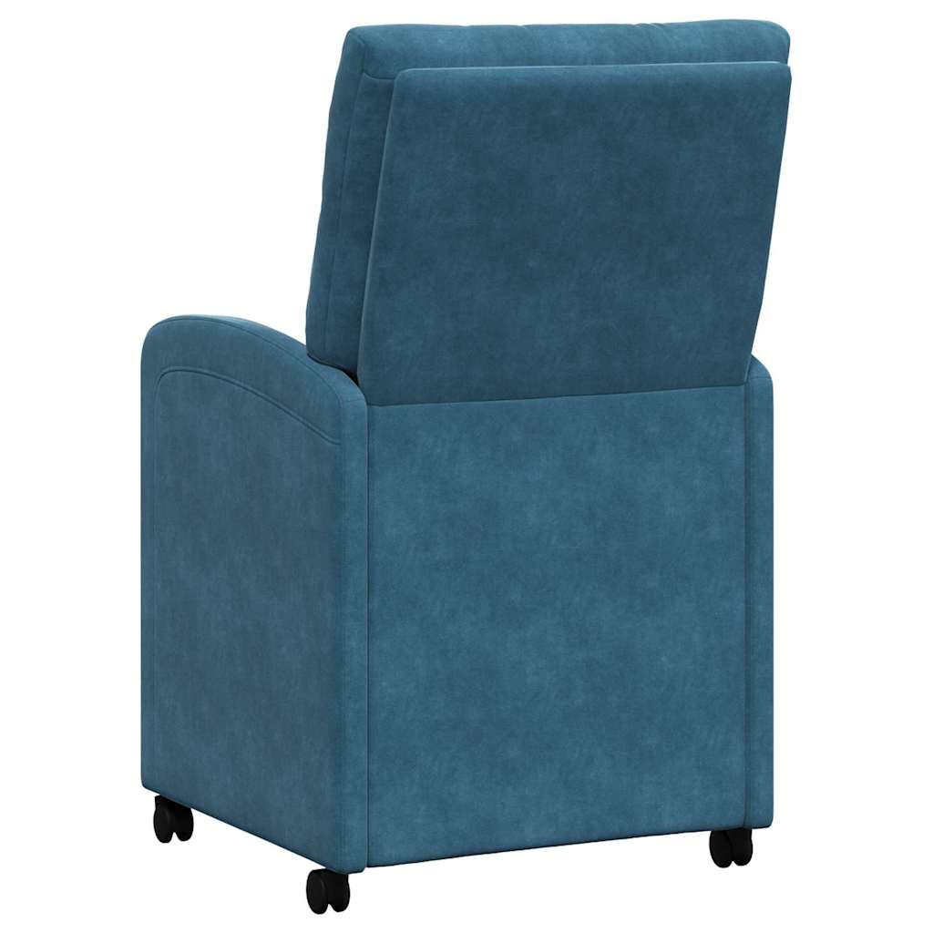 Esszimmerstühle mit Rollen 2 Stk. Samt Blau 58 x 67 x 97 cm