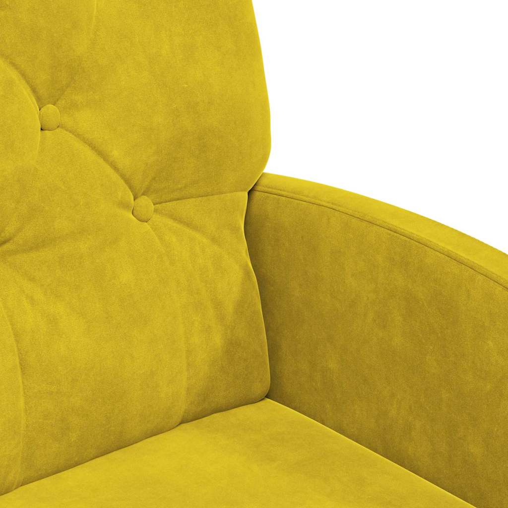 Esszimmerstühle mit Rollen 2 Stk. Samt Gelb 58 x 67 x 97 cm