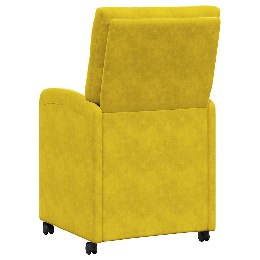 Esszimmerstühle mit Rollen 2 Stk. Samt Gelb 58 x 67 x 97 cm