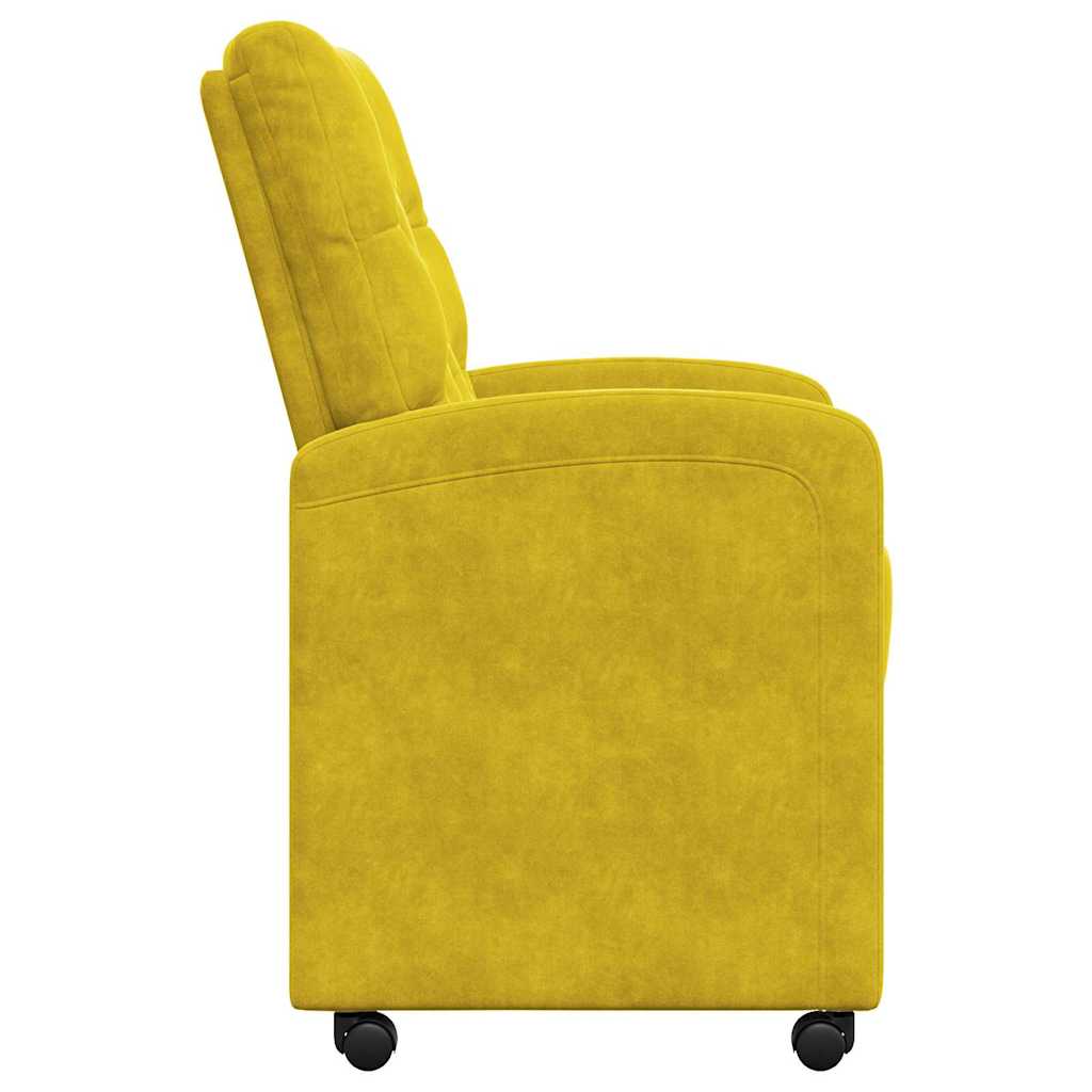 Esszimmerstühle mit Rollen 2 stk. Samt Gelb 58 x 67 x 97 cm