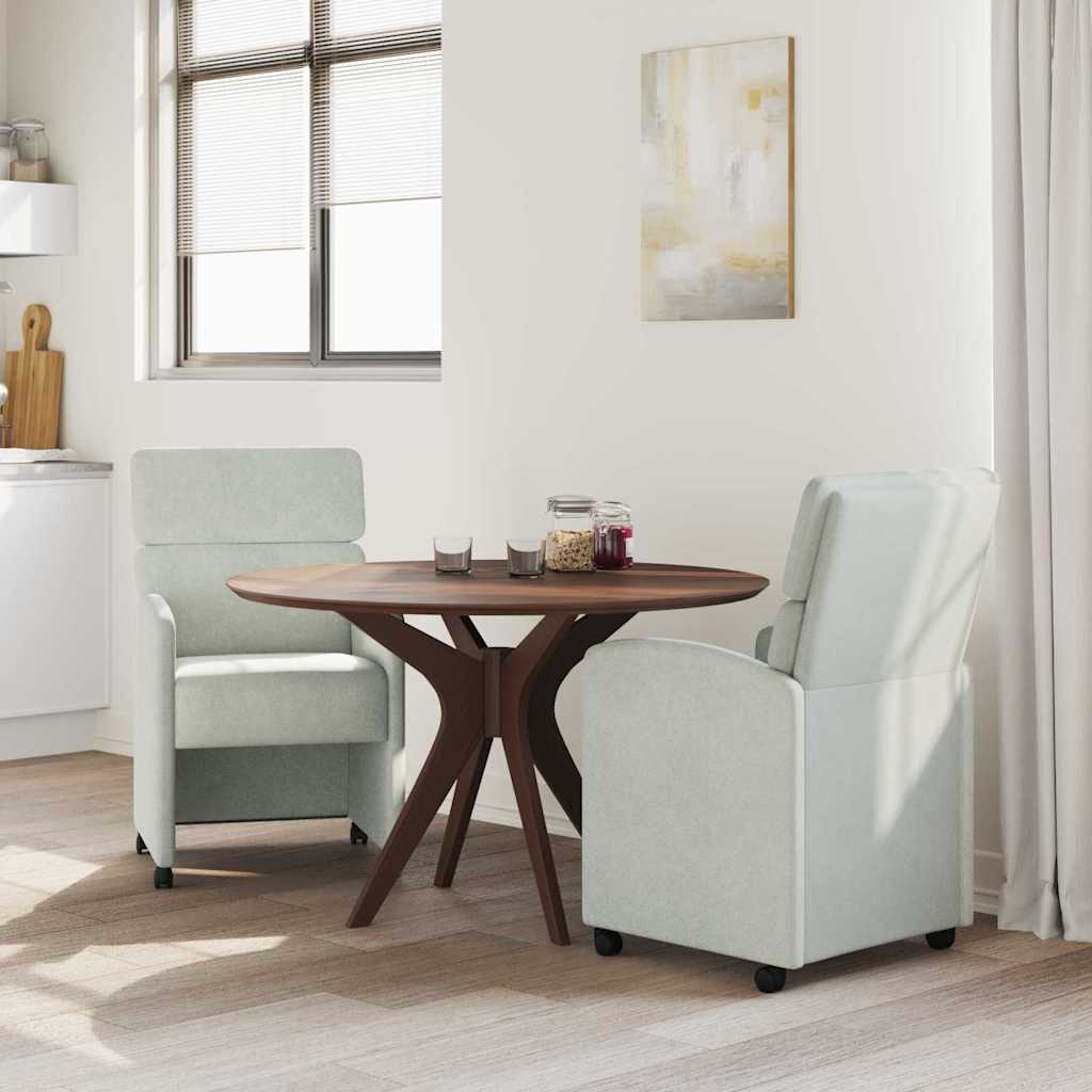 Esszimmerstühle mit Rollen 2 Stk. Samt Hellgrau 58 x 65 x 98 cm