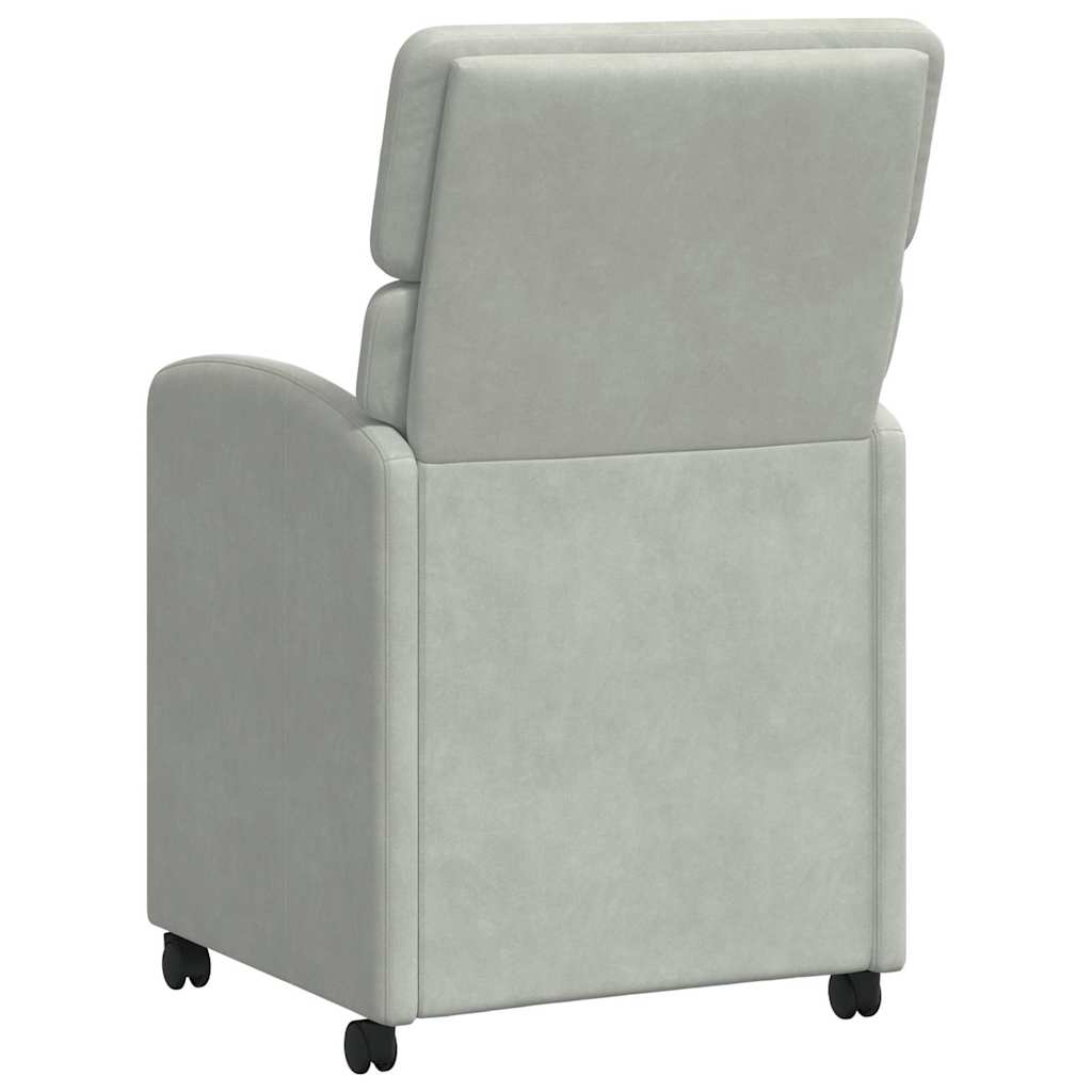Esszimmerstühle mit Rollen 2 stk. Samt Hellgrau 58 x 65 x 98 cm