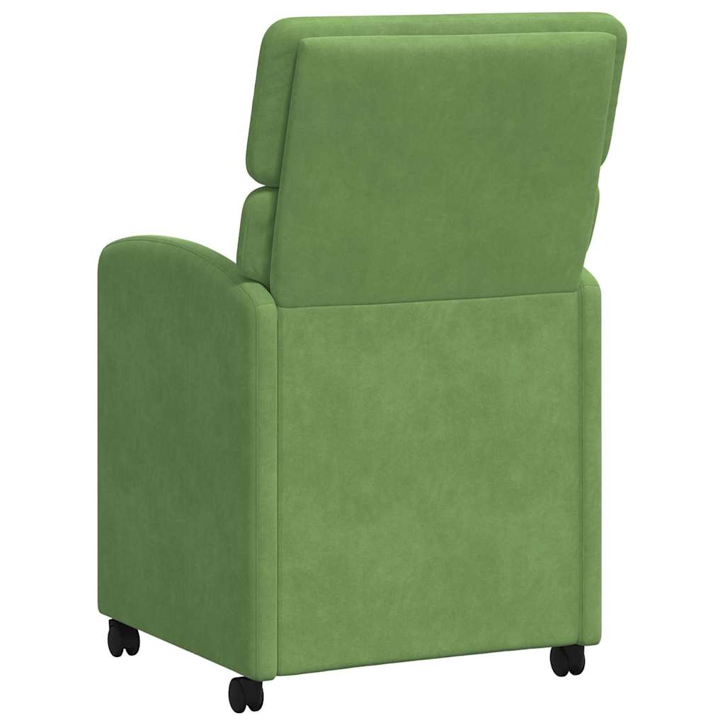 Esszimmerstühle mit Rollen 2 stk. Samt Hellgrün 58 x 65 x 98 cm