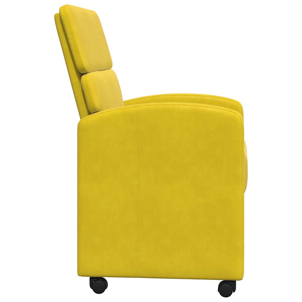 Esszimmerstühle mit Rollen 2 Stk. Samt Gelb 58 x 65 x 98 cm