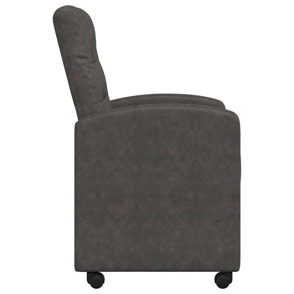 Esszimmerstühle mit Rollen 2 Stk. Kunstleder Schwarz
