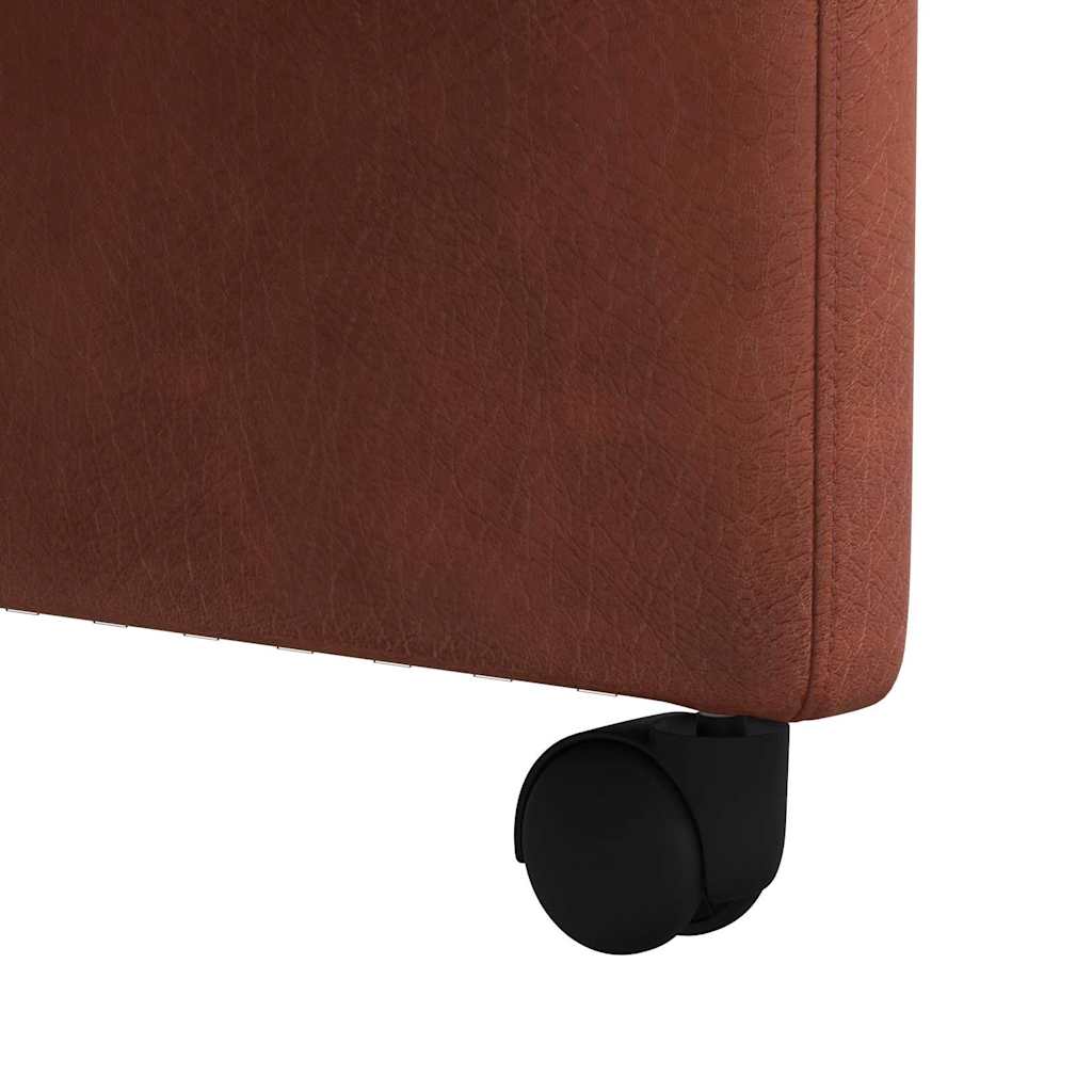 Esszimmerstühle mit Rollen 2 Stk. Kunstleder Glänzendes Braun