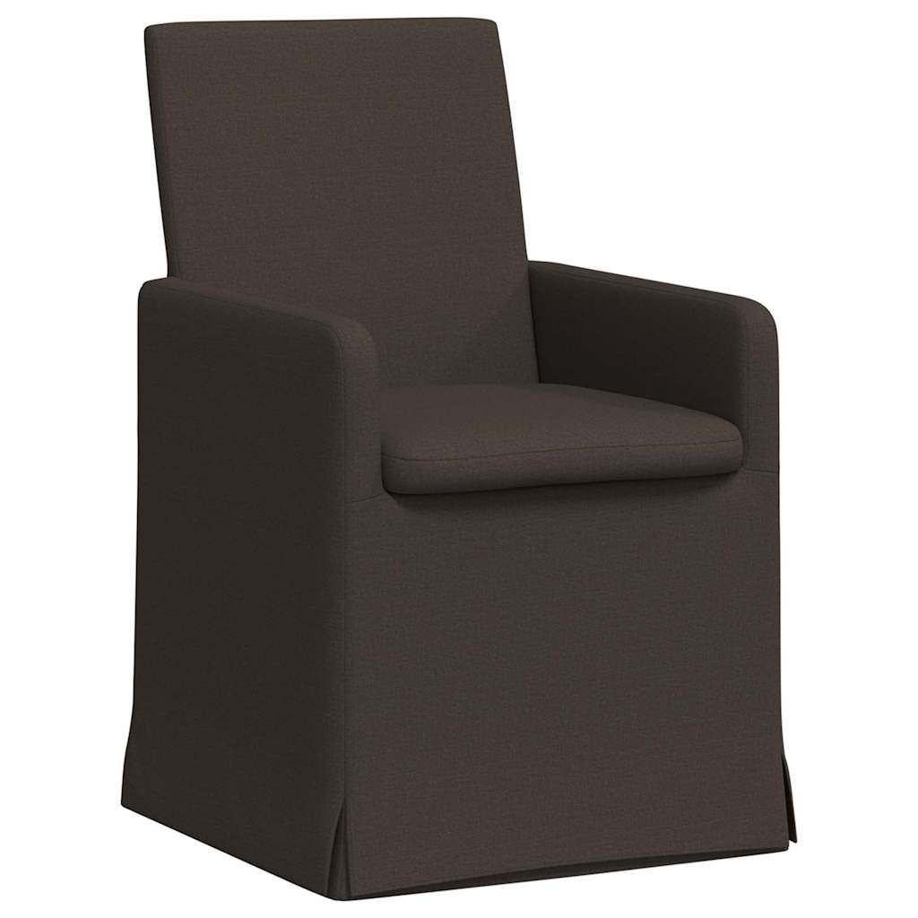 Esszimmerstühle 2 Stk. Leinen Dunkelgrau 57 x 67 x 95 cm