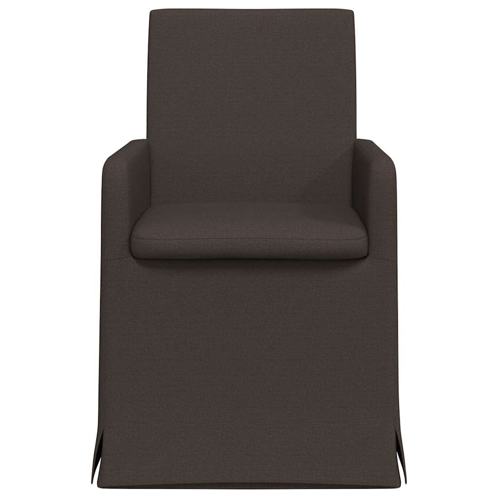 Esszimmerstühle 2 Stk. Leinen Dunkelgrau 57 x 67 x 95 cm